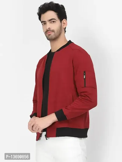 PAUSE Sport Cotton Bomber Jacket for Men's, Jacket for Boy's, Attractive Full Sleeves Mens Jacket, (Maroon PAJKT1499-MRN_M)-thumb3