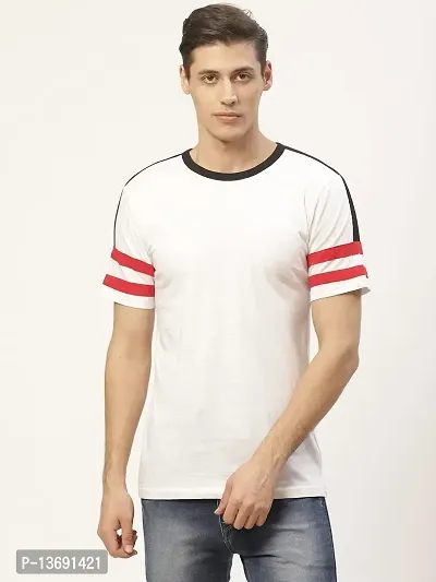 PAUSE Sport Pure Cotton Solid Half Sleeve Round Neck Slim White Men's & Boy's T-Shirt (PA-SS23-CT1036-WHT_S)-thumb3