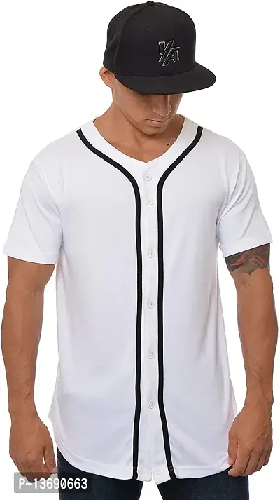 PAUSE Sport Regular fit Solid Men's V Neck Half Sleeve Cotton Blend T Shirts for Men & Boy's (White NPS_PACT02191510-WHT-XL)