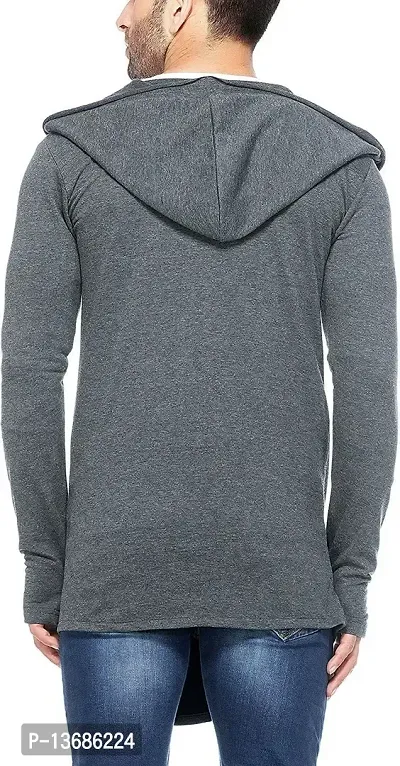 PAUSE Sport Men's Full Sleeve Cotton Blend Open Long Shrug | Full Sleeves Cardigan for Men (Light Grey NPS_PASRG03181188-LGY-S)-thumb4