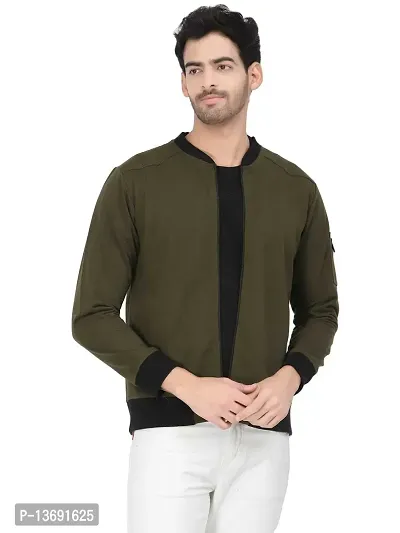 PAUSE Sport Cotton Bomber Jacket for Men's, Jacket for Boy's, Attractive Full Sleeves Mens Jacket, Winter Jackets for Men, Boys & Adults, (Green PAJKT1499-OLV_M)