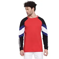 Pause Cotton Red Solid Round Regular Fit Full Sleeve Men's T-Shirt (PACT1522-RED-XXL)-thumb2
