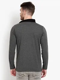 PAUSE Sport Regular fit Solid Men's Cowl Neck Full Sleeve Pure Cotton T Shirts for Men & Boy's (Dark Grey NPS_PACT289-DGR-M)-thumb1