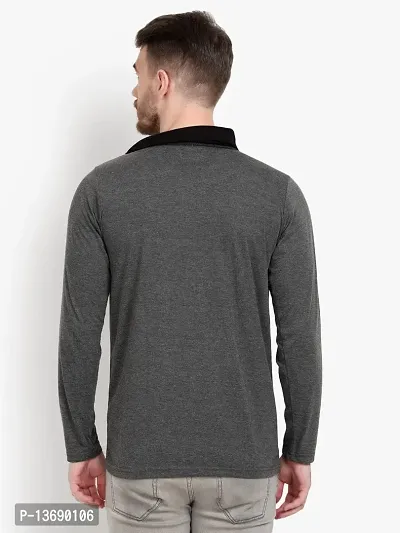 PAUSE Sport Regular fit Solid Men's Cowl Neck Full Sleeve Pure Cotton T Shirts for Men & Boy's (Dark Grey NPS_PACT289-DGR-M)-thumb2