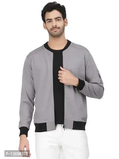 PAUSE Sport Cotton Bomber Jacket for Men's, Jacket for Boy's, Attractive Full Sleeves Mens Jacket, Winter Jackets for Men, (Silver PAJKT1499-STGR_S)-thumb0