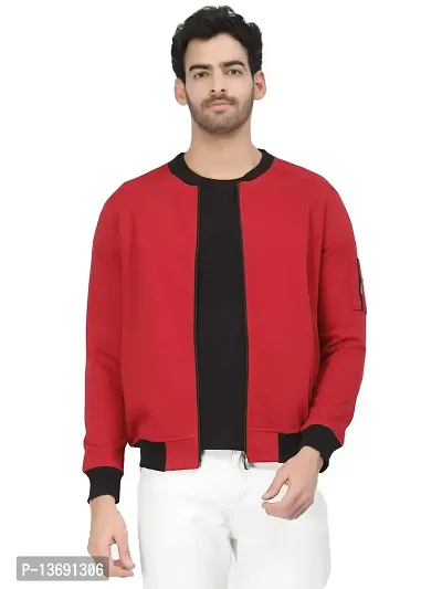 PAUSE Sport Cotton Bomber Jacket for Men's, Jacket for Boy's, Attractive Full Sleeves Mens Jacket, Winter Jackets for Men, Boys & Adults, (Red PAJKT1499-RED_XL)-thumb0
