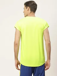 PAUSE Sport Regular fit Solid Men's Round Neck Half Sleeve Polyester T Shirts for Men & Boy's (Neon Green NPS_PACT1241-NGREEN-M)-thumb3