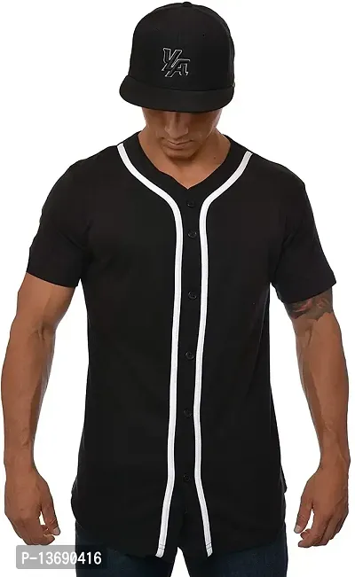 PAUSE Sport Regular fit Solid Men's V Neck Half Sleeve Cotton Blend T Shirts for Men & Boy's (Black NPS_PACT02191510-BLK-XXL)-thumb0