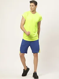 PAUSE Sport Regular fit Solid Men's Round Neck Half Sleeve Polyester T Shirts for Men & Boy's (Neon Green NPS_PACT1241-NGREEN-M)-thumb1