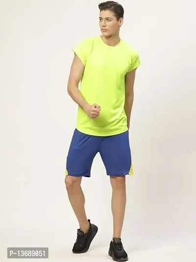 PAUSE Sport Regular fit Solid Men's Round Neck Half Sleeve Polyester T Shirts for Men & Boy's (Neon Green NPS_PACT1241-NGREEN-M)-thumb2