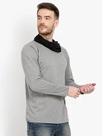 PAUSE Sport Regular fit Solid Men's Cowl Neck Full Sleeve Pure Cotton T Shirts for Men & Boy's (Light Grey NPS_PACT289-LGR-L)-thumb2