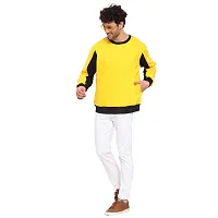 PAUSE Sport Men's Full Sleeves Regular Fit Round Neck Classic Solid Printed Hooded No Closure Yellow Color Sweatshirt for Casual (M_ Size)-thumb1