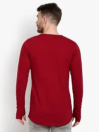 PAUSE Sport Regular fit Solid Men's Round Neck Full Sleeve Pure Cotton T Shirts for Men & Boy's (Maroon NPS_PACT166-MRN-L)-thumb1