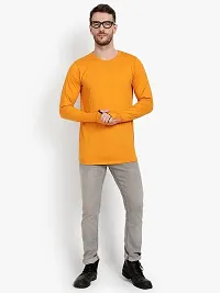 PAUSE Sport Regular fit Solid Men's Round Neck Full Sleeve Pure Cotton T Shirts for Men & Boy's (Mustard NPS_PACT166-MUS-L)-thumb2