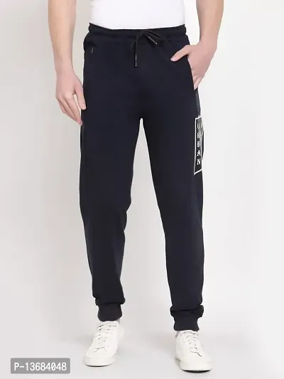 Pause Black Solid Regular Fit Ankle Length Men's Cotton Jogger (PATR1431-BLU-L)