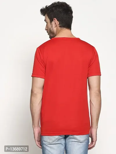 PAUSE Sport Regular fit Solid Men's Round Neck Half Sleeve Nylon T Shirts for Men & Boy's (Red NPS_PACT1355-RED-S)-thumb5
