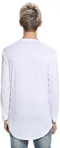 PAUSE Sport Regular fit Solid Men's Round Neck Full Sleeve Cotton Blend T Shirts for Couple (White NPS_PACT03181280-WHT-XL)-thumb3