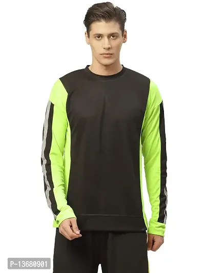 PAUSE Sport Cotton Solid Full Sleeve Round Neck Slim Multi Men's T-Shirt(PACT1261-MULTI-L)