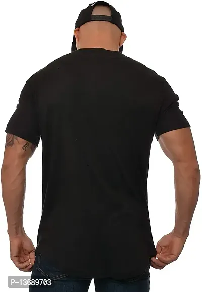 PAUSE Sport Regular fit Solid Men's V Neck Half Sleeve Cotton Blend T Shirts for Men & Boy's (Black NPS_PACT02191510-BLK-L)-thumb2