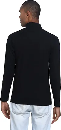 PAUSE Sport Regular fit Solid Men's Turtle Neck Full Sleeve Cotton Blend T Shirts for Men & Boy's (Black NPS_PACT01181157-BLK-L)-thumb1