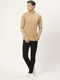PAUSE Sport Regular fit Solid Men's Round Neck Full Sleeve Pure Cotton T Shirts for Men & Boy's (Beige NPS_PACT1244-BEG-XL)-thumb2