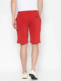 PAUSE Sport Regular Men Knit Shorts | Cotton Jersey Fabric Men's Short | Smart Tech, Easy Stain Release, Anti Stat, Ultra Soft & Quick Dry Shorts (Red NPS_PASH1411-RD-S)-thumb2