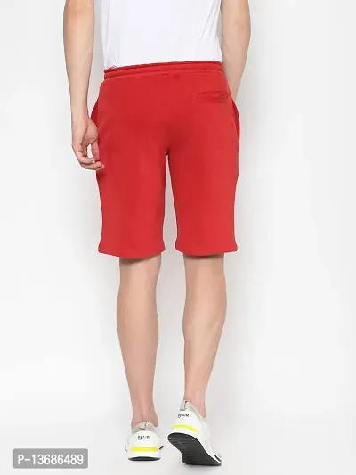 PAUSE Sport Regular Men Knit Shorts | Cotton Jersey Fabric Men's Short | Smart Tech, Easy Stain Release, Anti Stat, Ultra Soft & Quick Dry Shorts (Red NPS_PASH1411-RD-S)-thumb3