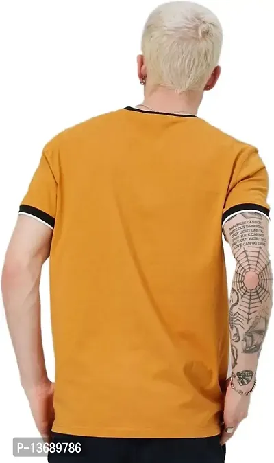 PAUSE Sport Regular fit Solid Men's Round Neck Half Sleeve Cotton Blend T Shirts for Men & Boy's (Orange NPS_PSPCT03201001-ORN-XXL)-thumb4