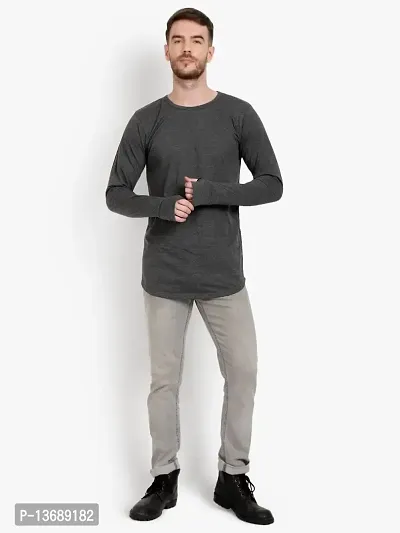 PAUSE Sport Regular fit Solid Men's Round Neck Full Sleeve Pure Cotton T Shirts for Men & Boy's (Dark Grey NPS_PACT166-DGR-XXL)-thumb3