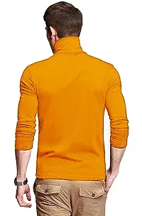 Pause Yellow Solid High Neck Slim Full Sleeve Men's T-Shirt (PA-SS23-CT02191157-MUS-M)-thumb2
