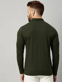 PAUSE Sport Black Solid High Neck Slim Fit Long Sleeve Men's T-Shirt (PA-SS23-CT157-OLV_XL)-thumb2