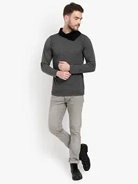 PAUSE Sport Regular fit Solid Men's Cowl Neck Full Sleeve Pure Cotton T Shirts for Men & Boy's (Dark Grey NPS_PACT289-DGR-M)-thumb3