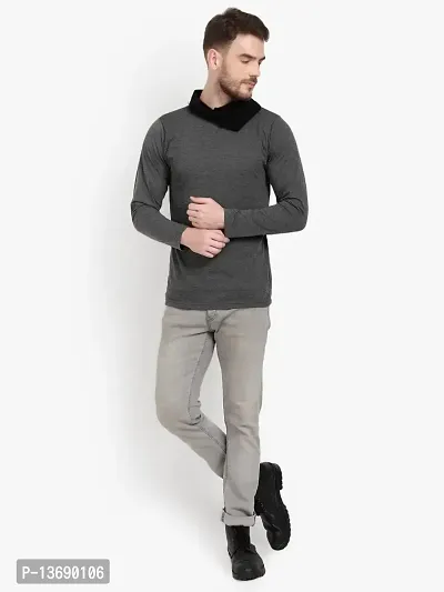 PAUSE Sport Regular fit Solid Men's Cowl Neck Full Sleeve Pure Cotton T Shirts for Men & Boy's (Dark Grey NPS_PACT289-DGR-M)-thumb4