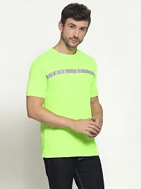 PAUSE Sport Regular fit Solid Men's Round Neck Half Sleeve Nylon T Shirts for Men & Boy's (Neon Green NPS_PACT1355-GRN-XXL)-thumb3