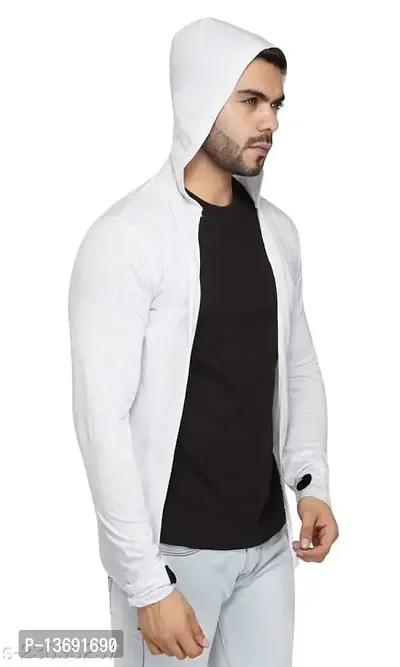 PAUSE Sport Men White Full Sleeve Cotton Open Long Cardigan | Full Sleeves Shrug for Men PA-SS23-SHRUG193-WHT_S-thumb2