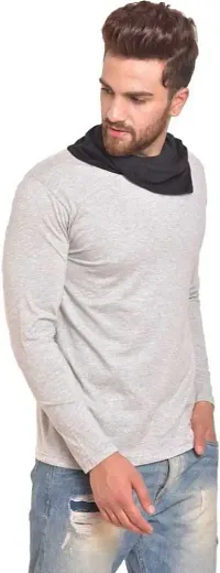 PAUSE Sport Regular fit Solid Men's Cowl Neck Full Sleeve Cotton Blend T Shirts for Men & Boy's (Light Grey NPS_PACT0289-LGR-XXL)-thumb2