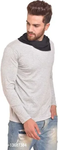 PAUSE Sport Regular fit Solid Men's Cowl Neck Full Sleeve Cotton Blend T Shirts for Men & Boy's (Light Grey NPS_PACT0289-LGR-XXL)-thumb3