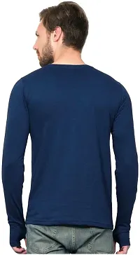 PAUSE Sport Regular fit Solid Men's Round Neck Full Sleeve Cotton Blend T Shirts for Men & Boy's (Blue NPS_PACT12171166-CURV-BLU-S)-thumb1