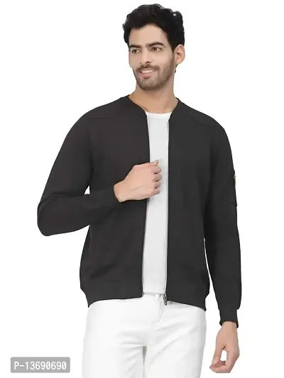 PAUSE Sport Cotton Bomber Jacket for Men's, Jacket for Boy's, Attractive Full Sleeves Mens Jacket, Winter Jackets for Men, Boys & Adults, (Black PAJKT1499-BLK_S)