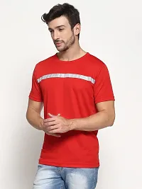 PAUSE Sport Regular fit Solid Men's Round Neck Half Sleeve Nylon T Shirts for Men & Boy's (Red NPS_PACT1355-RED-S)-thumb2