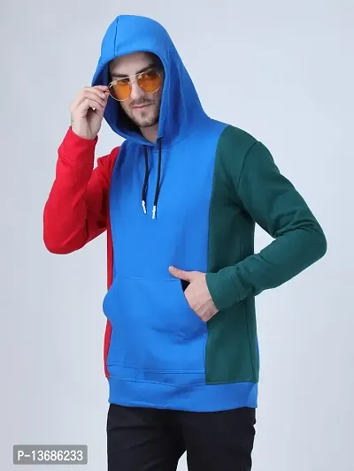 PAUSE Sport Fleece Material Regular Fit Full Sleeves Hooded Neck Multicolor Solid Winter Wear Casual Jacket Sweatshirt Hoodie for Men  Boys (NPS_PAST1311-MLT)-thumb3