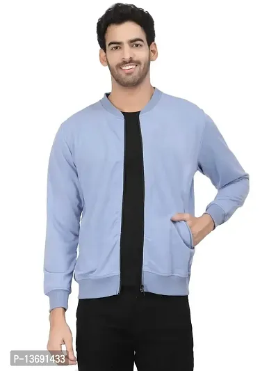 PAUSE Sport Cotton Bomber Jacket for Men's, Jacket for Boy's, Attractive Full Sleeves Mens Jacket, Winter Jackets for Men, Boys & Adults, (Light Blue PAJKT1509-SKBLU_S)-thumb0