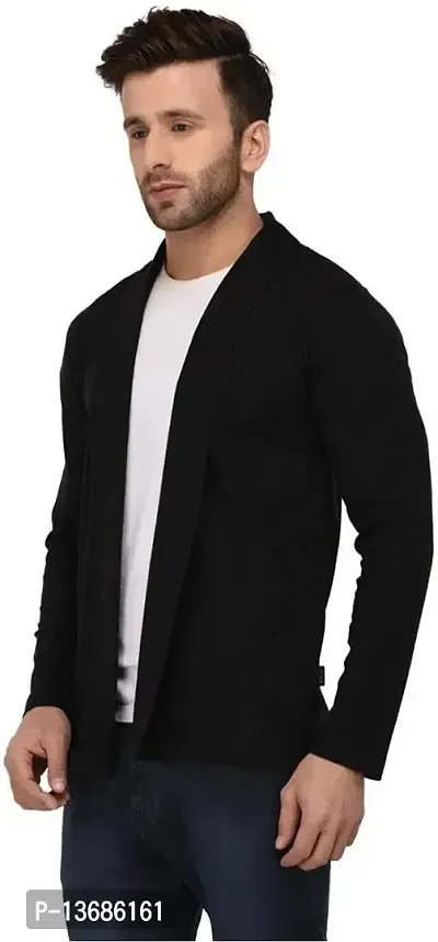PAUSE Sport Men's Full Sleeve Cotton Blend Open Long Shrug | Full Sleeves Cardigan for Men (Light Grey NPS_PSRG717-LGY-L)-thumb4