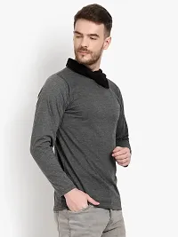 PAUSE Sport Regular fit Solid Men's Cowl Neck Full Sleeve Pure Cotton T Shirts for Men & Boy's (Dark Grey NPS_PACT289-DGR-M)-thumb2