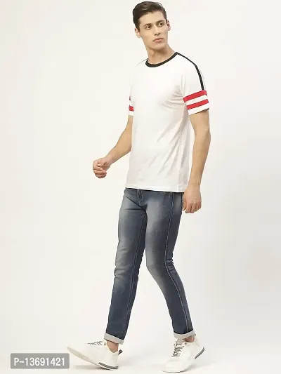 PAUSE Sport Pure Cotton Solid Half Sleeve Round Neck Slim White Men's & Boy's T-Shirt (PA-SS23-CT1036-WHT_S)-thumb2