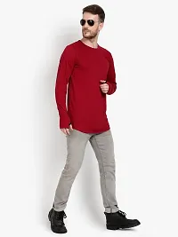 PAUSE Sport Regular fit Solid Men's Round Neck Full Sleeve Pure Cotton T Shirts for Men & Boy's (Maroon NPS_PACT166-MRN-L)-thumb4