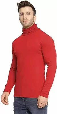 PAUSE Sport Black Solid High Neck Slim Fit Long Sleeve Men's T-Shirt (PA-SS23-CT157-RED_XL)-thumb3