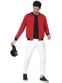 PAUSE Sport Cotton Bomber Jacket for Men's, Jacket for Boy's, Attractive Full Sleeves Mens Jacket, Winter Jackets for Men, Boys & Adults, (Red PAJKT1499-RED_XL)-thumb1