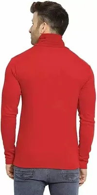 PAUSE Sport Black Solid High Neck Slim Fit Long Sleeve Men's T-Shirt (PA-SS23-CT157-RED_XL)-thumb2