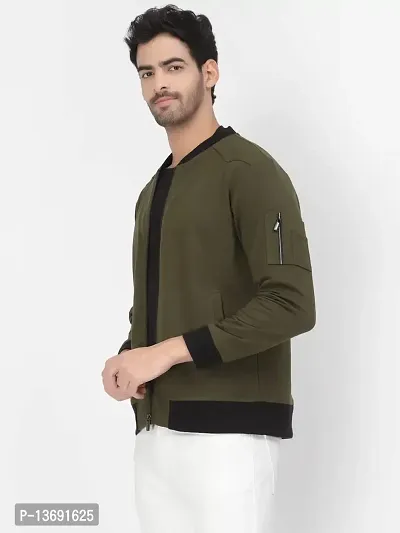 PAUSE Sport Cotton Bomber Jacket for Men's, Jacket for Boy's, Attractive Full Sleeves Mens Jacket, Winter Jackets for Men, Boys & Adults, (Green PAJKT1499-OLV_M)-thumb2
